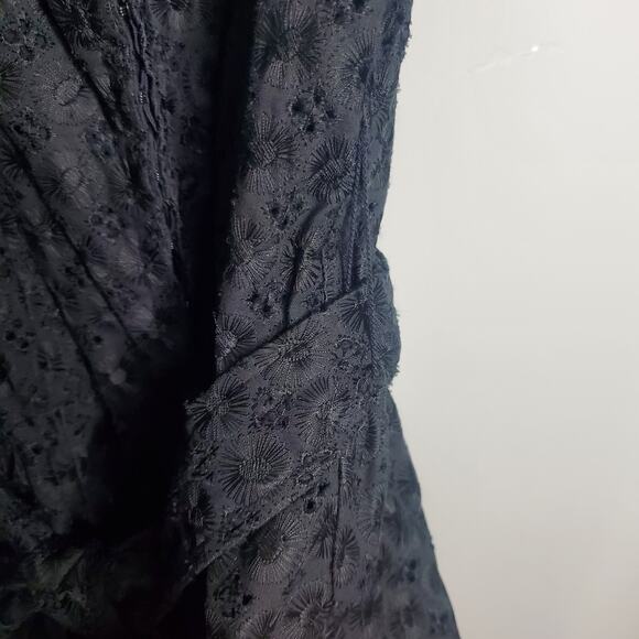 Nanette Lepore Black Bustier Eyelet Lace Dress Women's Size 10 Black Midi A-Line - Picture 10 of 16